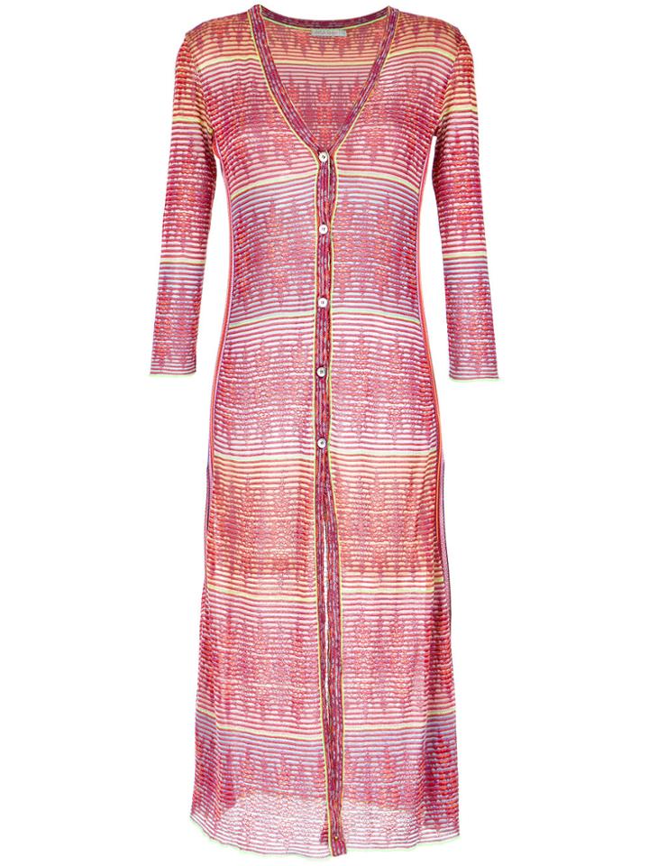 Cecilia Prado Long Cardi-coat - Pink & Purple