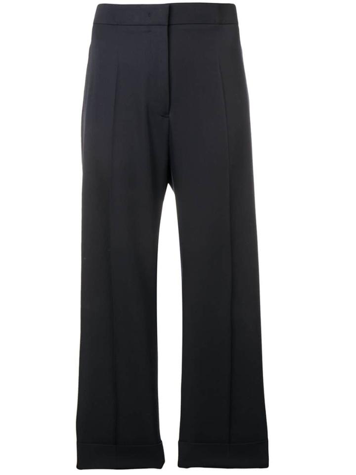 Jil Sander Cropped Wide Leg Trousers - Blue