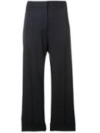 Jil Sander Cropped Wide Leg Trousers - Blue