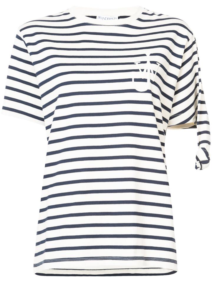 Jw Anderson Oversized Stripe T-shirt - White