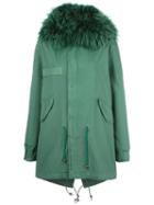 Mr & Mrs Italy Mid Parka Coat, Women's, Size: Xs, Green, Cotton/rabbit Fur