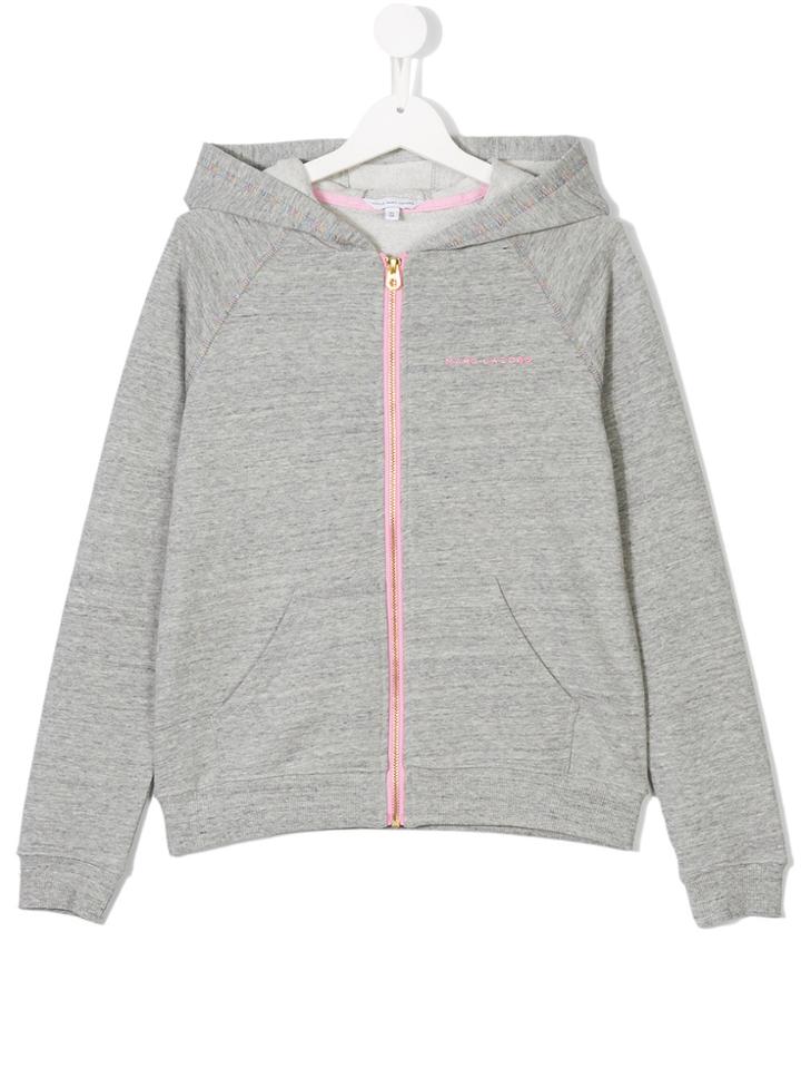 Little Marc Jacobs Logo Print Hoodie - Grey