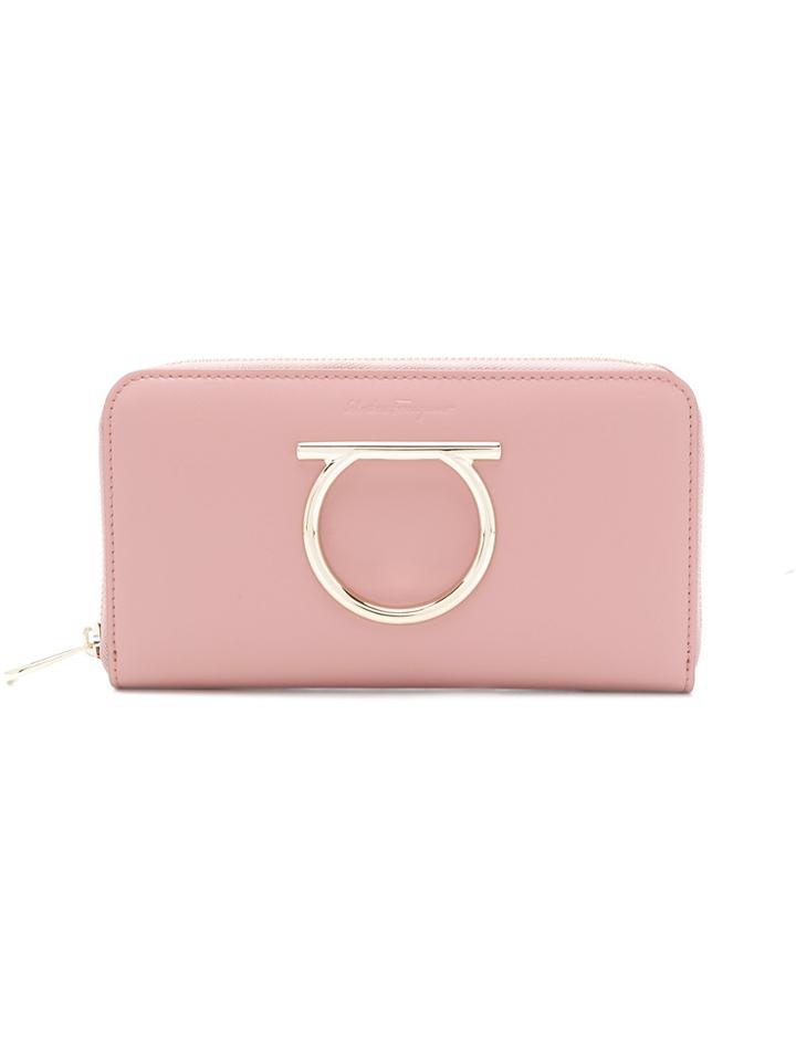 Salvatore Ferragamo Gancini Organizer Wallet - Pink & Purple