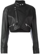 Diesel Black Gold 'lama' Cropped Jacket, Women's, Size: 38, Calf Leather/viscose