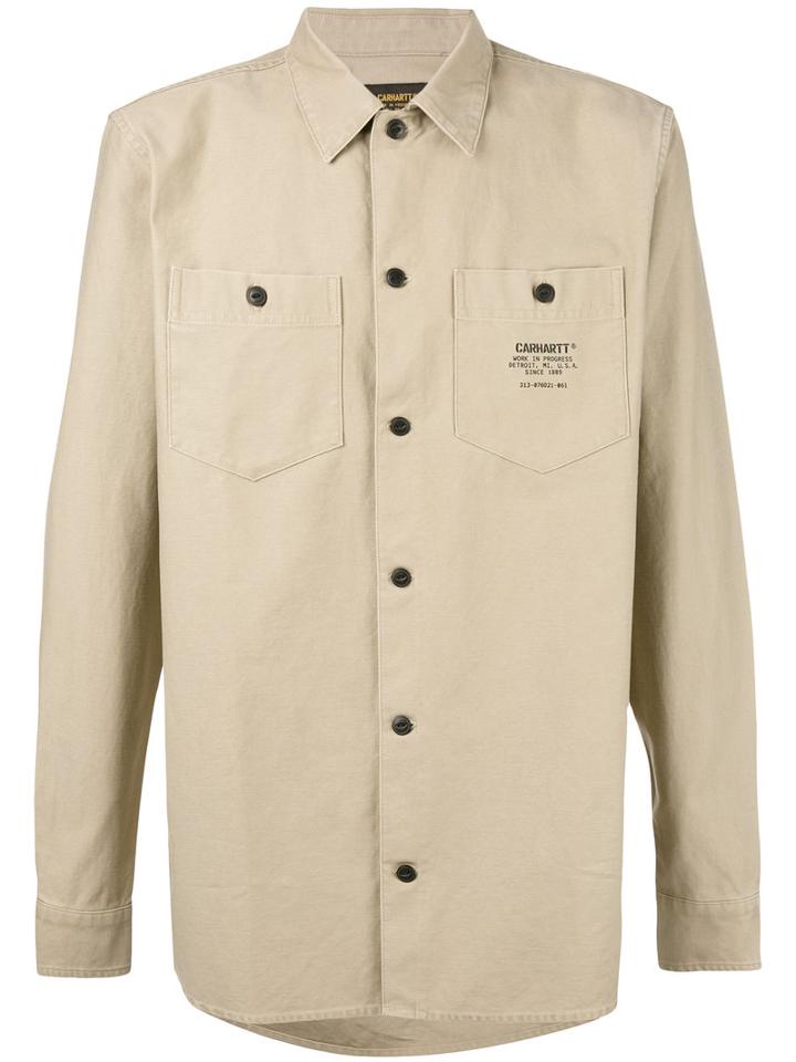 Carhartt - Printed Pocket Shirt - Men - Cotton - L, Nude/neutrals, Cotton