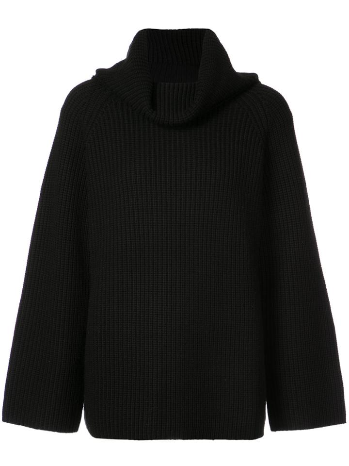 Chloé Oversized Polo Neck Sweater - Black