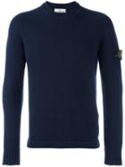 Stone Island Crew Neck Jumper, Men's, Size: Xl, Blue, Wool/polyamide