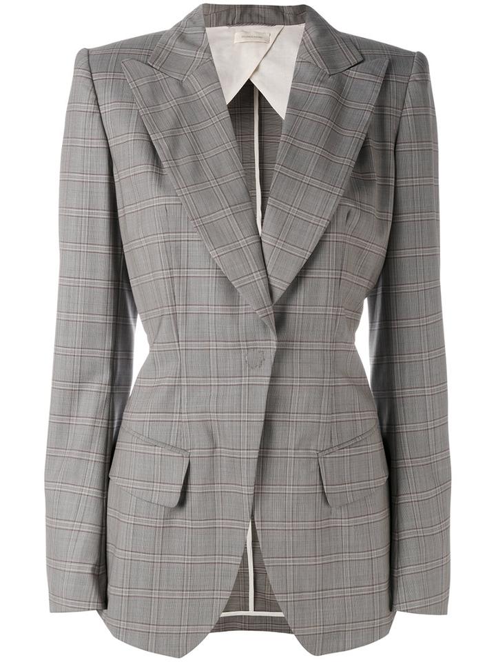 Wunderkind - Checked Blazer - Women - Cotton/polyamide/cupro/virgin Wool - 34, Grey, Cotton/polyamide/cupro/virgin Wool
