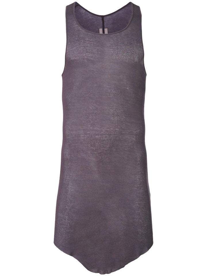 Rick Owens - Curved Hem Tank Top - Men - Cotton - S, Pink/purple, Cotton