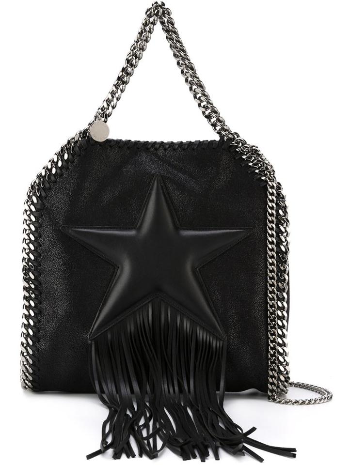 Stella Mccartney 'falabella Fringed Star' Tote, Women's, Black