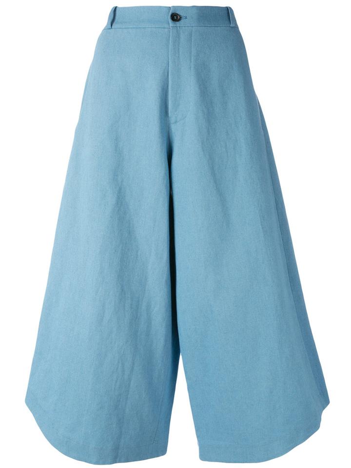 Société Anonyme Summer Cropped Trousers, Women's, Size: 42, Blue, Cotton/linen/flax