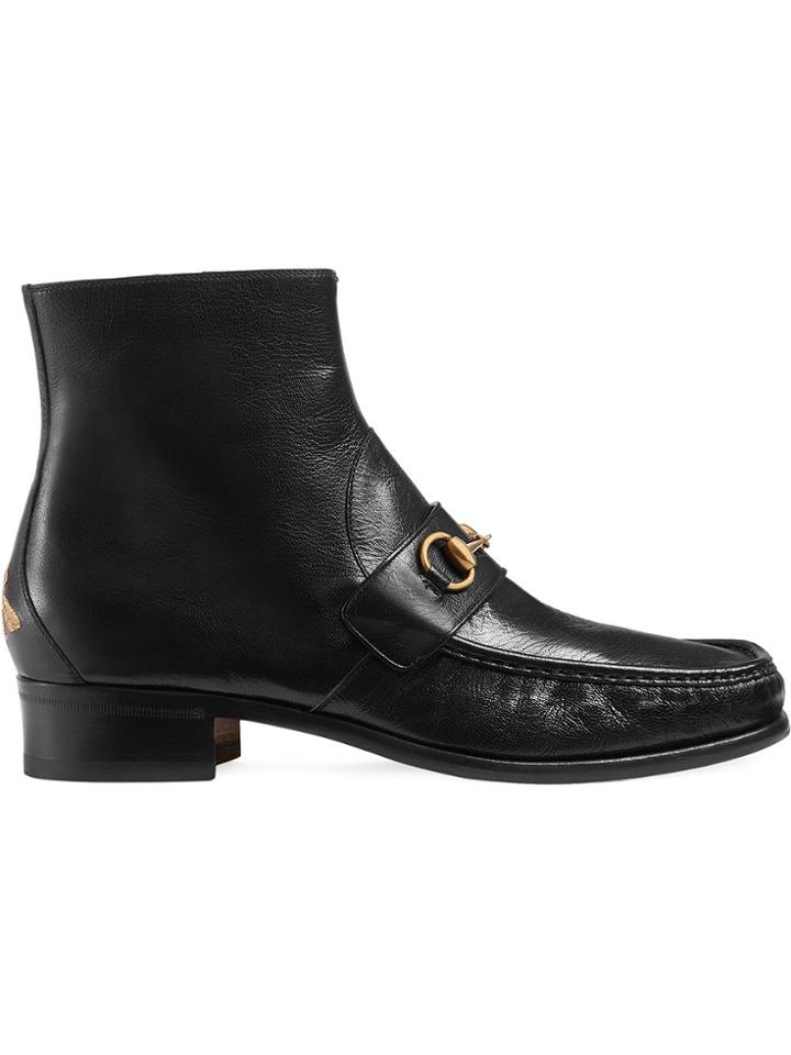 Gucci Horsebit Leather Boot - Black
