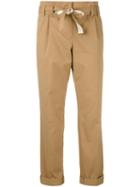 Dorothee Schumacher - Belted Straight Trousers - Women - Cotton/polyester/spandex/elastane - 2, Brown, Cotton/polyester/spandex/elastane