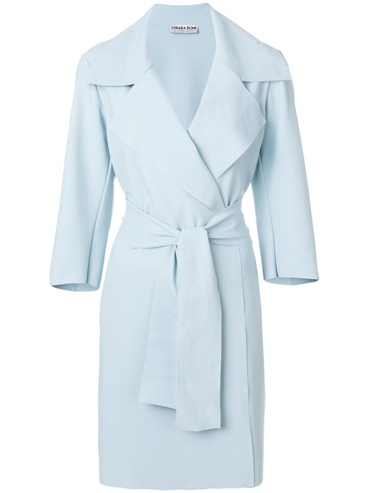 Chiara Boni La Petite Robe Saveria Trench Coat - Blue