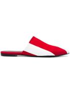 Marques'almeida Red And White Striped Leather Slippers