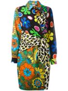 Moschino Wrap Front Shirt Dress, Women's, Size: 44, Silk/cotton/other Fibers