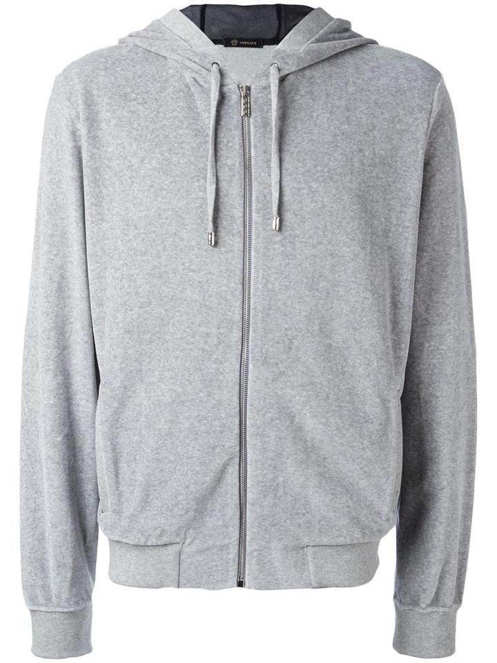 Versace Medusa Hoodie, Men's, Size: Medium, Grey, Cotton/polyamide/leather