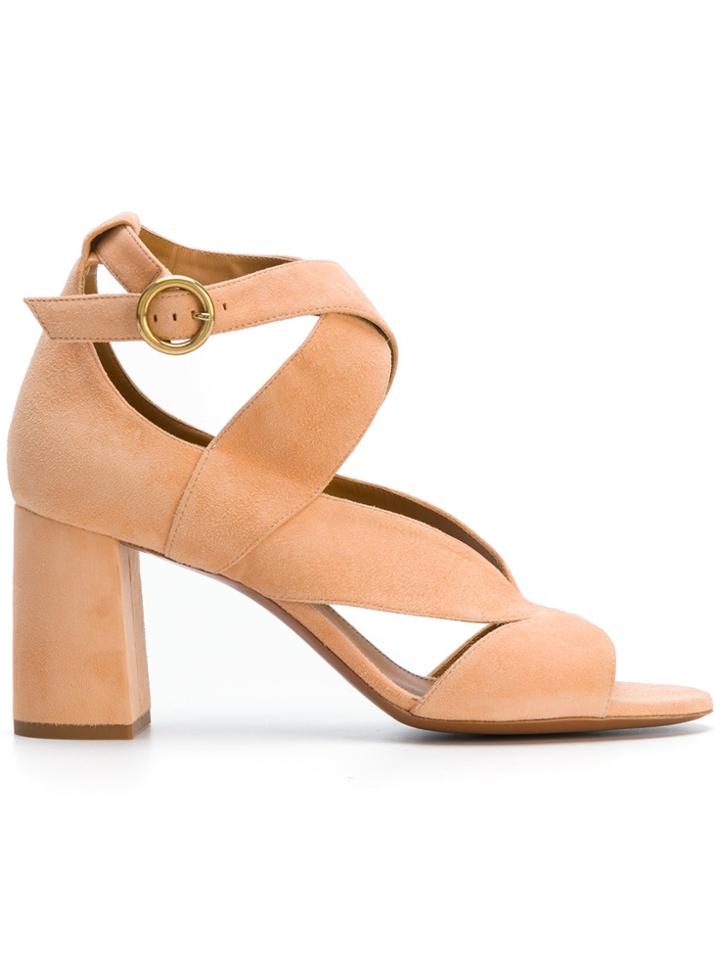 Chloé Crossover Strap Sandals - Yellow & Orange