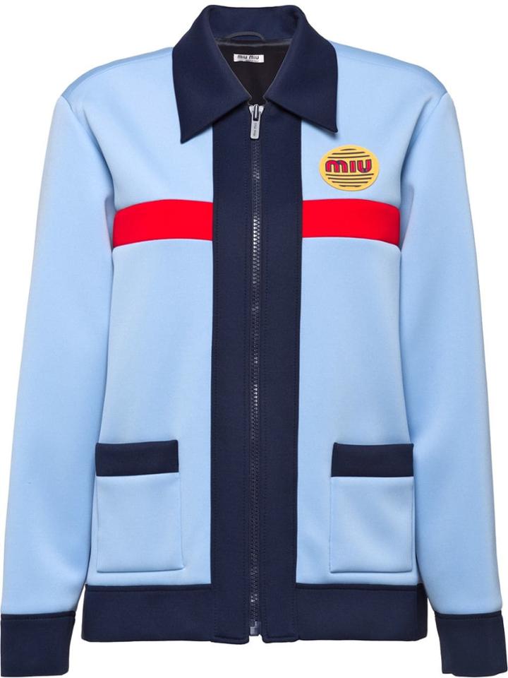 Miu Miu Techno Jersey Jacket - Blue