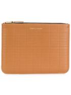 Comme Des Garçons Wallet Embossed Clutch Bag - Camel