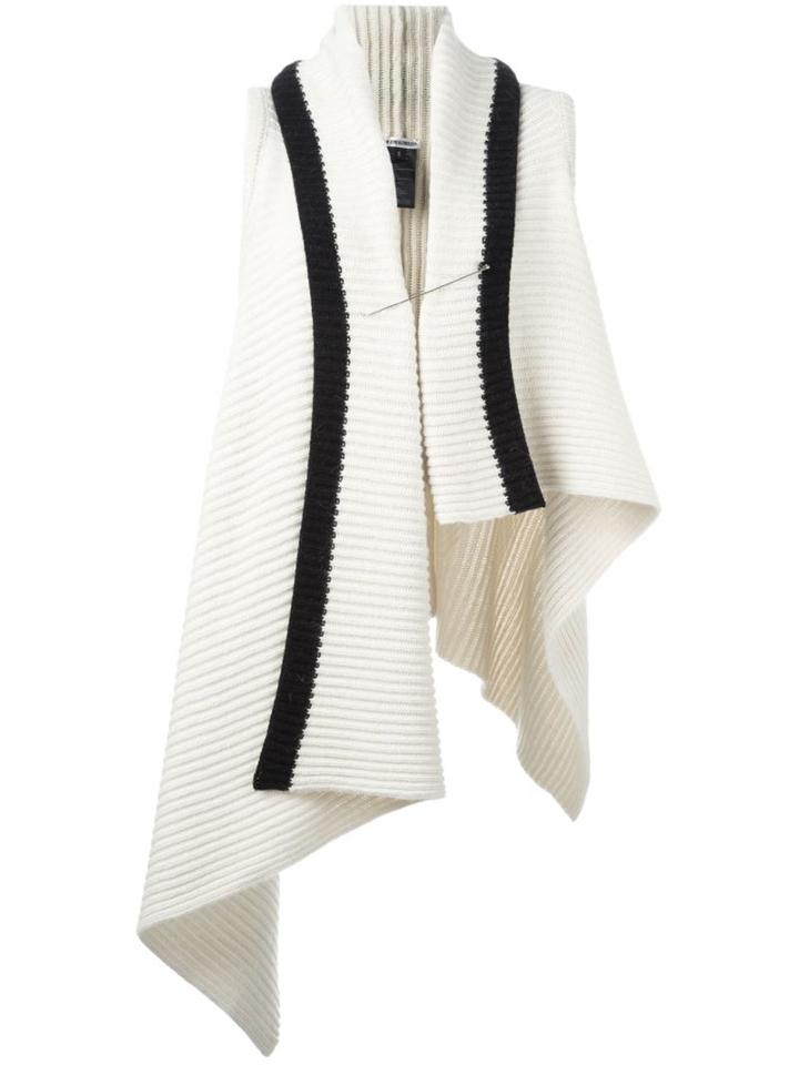 Ann Demeulemeester Blanche Asymmetric Sleeveless Cardi-coat, Women's, Size: Small, White, Nylon/alpaca