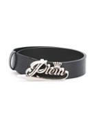 Philipp Plein Logo Belt, Men's, Size: 95, Black, Leather/metal (other)