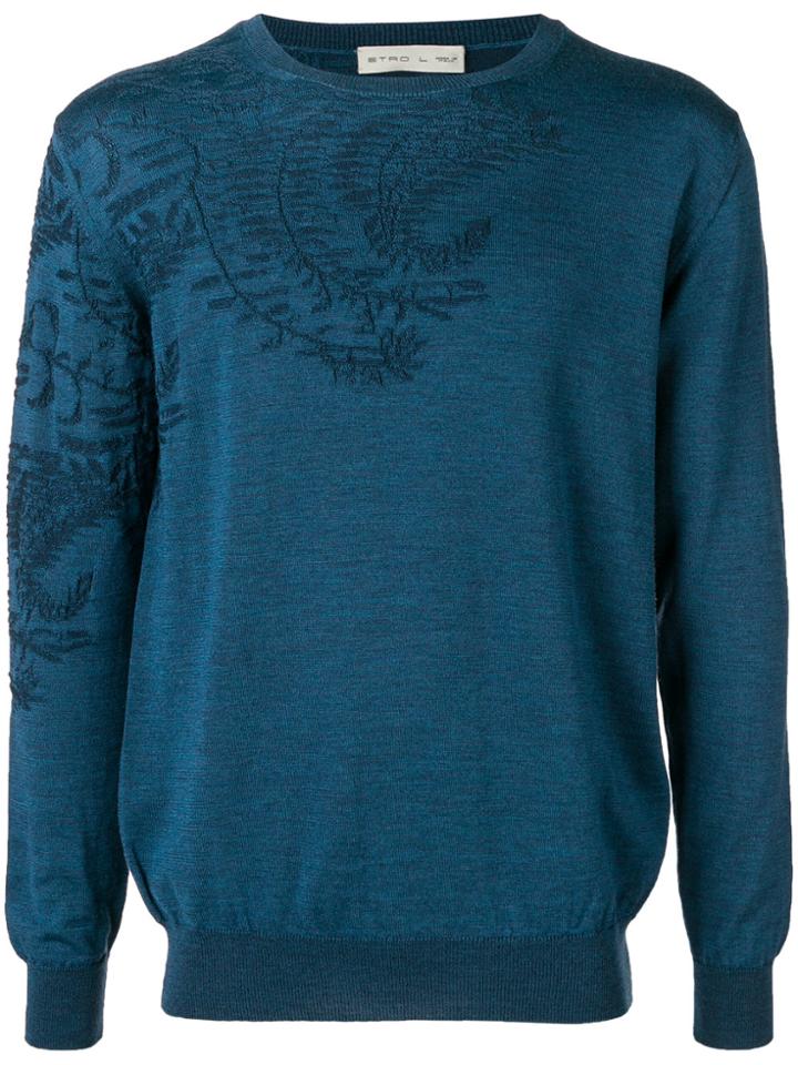 Etro Leaf Pattern Sweater - Blue