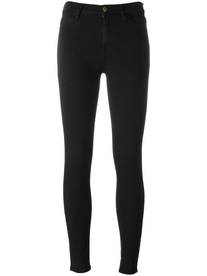 7 For All Mankind Stretch Skinny Jeans, Women's, Size: 29, Black, Modal/cotton/polyester/spandex/elastane
