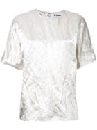 Jil Sander - Wrinkled T-shirt - Women - Cotton/viscose/metal - 36, Grey, Cotton/viscose/metal