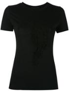 Ermanno Scervino - Embroidered T-shirt - Women - Silk/cotton/viscose - 48, Black, Silk/cotton/viscose