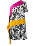 Msgm Abstract Print Asymmetric Dress, Women's, Size: 42, Silk