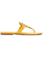 Tory Burch Laser Cut Logo Sandals - Yellow & Orange