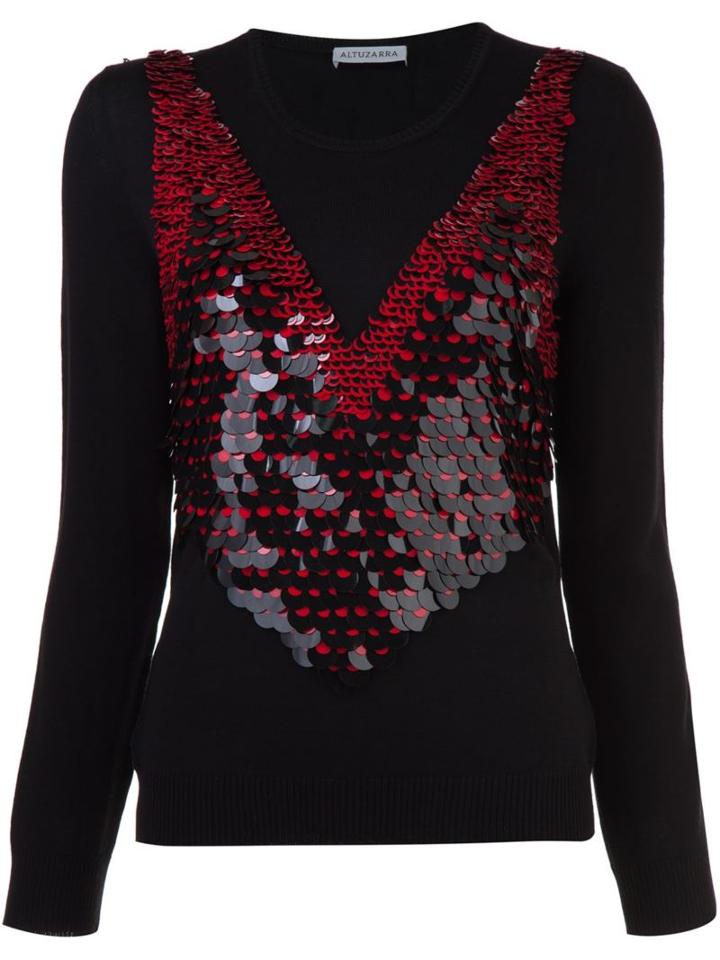 Altuzarra Sequin Embellished Jumper, Women's, Size: Medium, Black, Merino/sequin