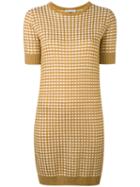 Bella Freud - Sparkle Gingham Knit Dress - Women - Rayon/wool/metallic Fibre - Xs, Nude/neutrals, Rayon/wool/metallic Fibre