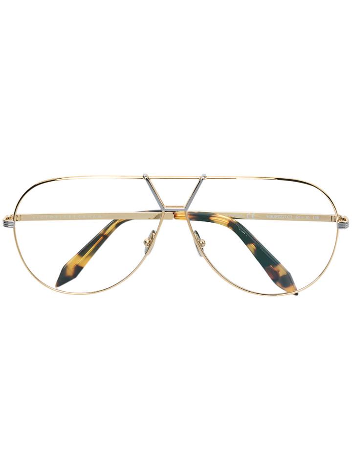 Victoria Beckham Aviator Shaped Glasses - Metallic