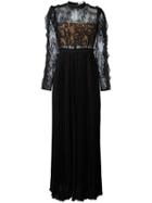 Self-portrait Lace Panel Gown, Women's, Size: 12, Black, Polyester/polyamide/cotton