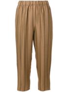 Forte Forte Pinstripe Cropped Trousers - Brown