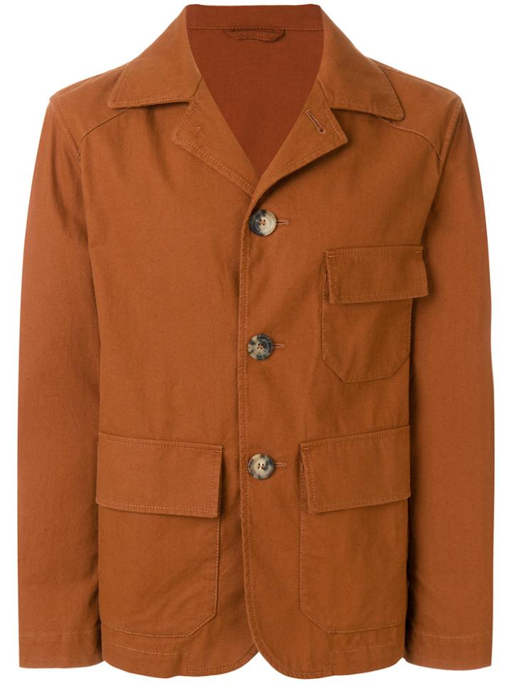 Doppiaa Button Shirt Jacket - Yellow & Orange