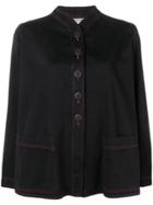 Yves Saint Laurent Vintage 1980's Shift Buttoned Jacket - Black