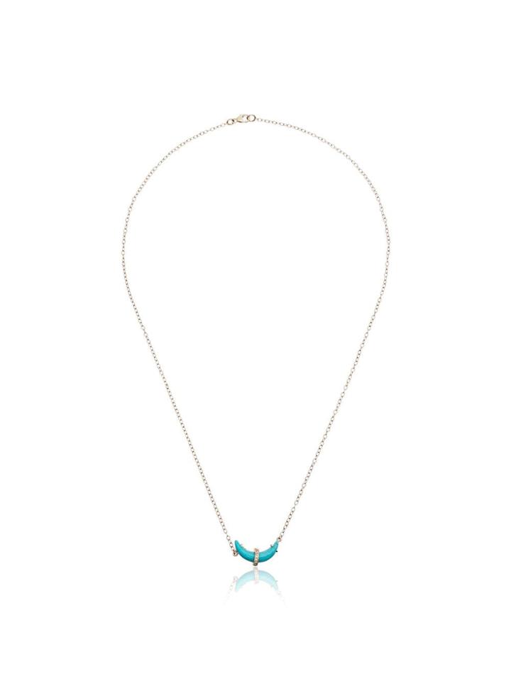 Andrea Fohrman 14k Yellow Gold Small Turquoise Astrid Diamond Necklace