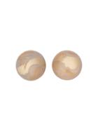 Burberry Marbled Resin Gold-plated Sphere Earrings