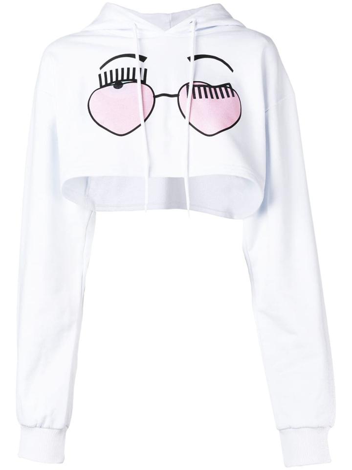 Chiara Ferragni Flirting Cropped Hoodie - White