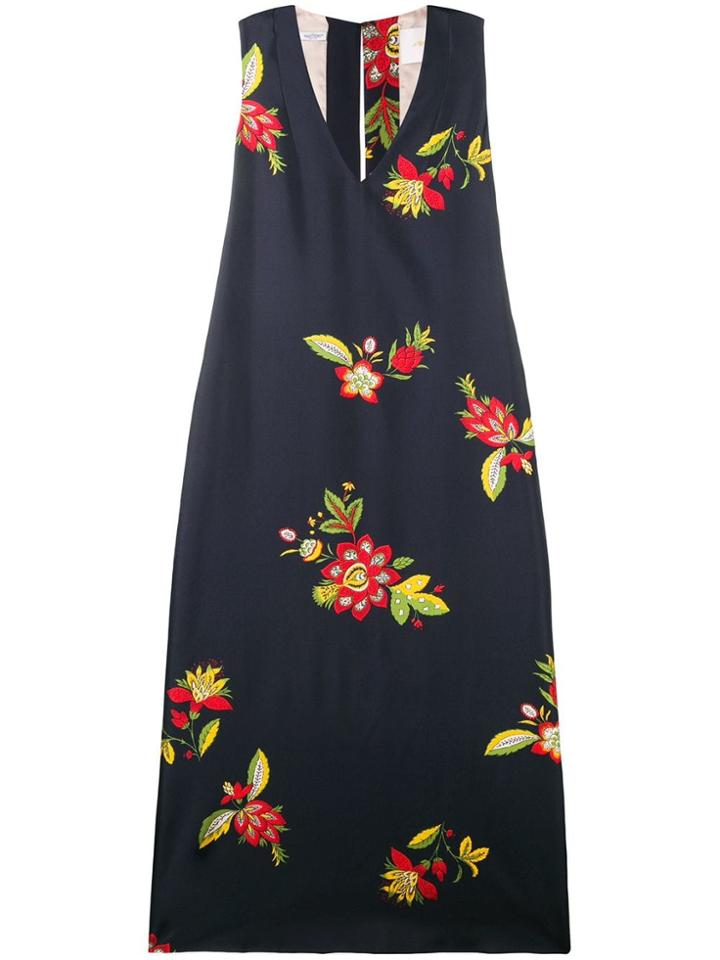 La Doublej Printed Cocktail Dress - Blue