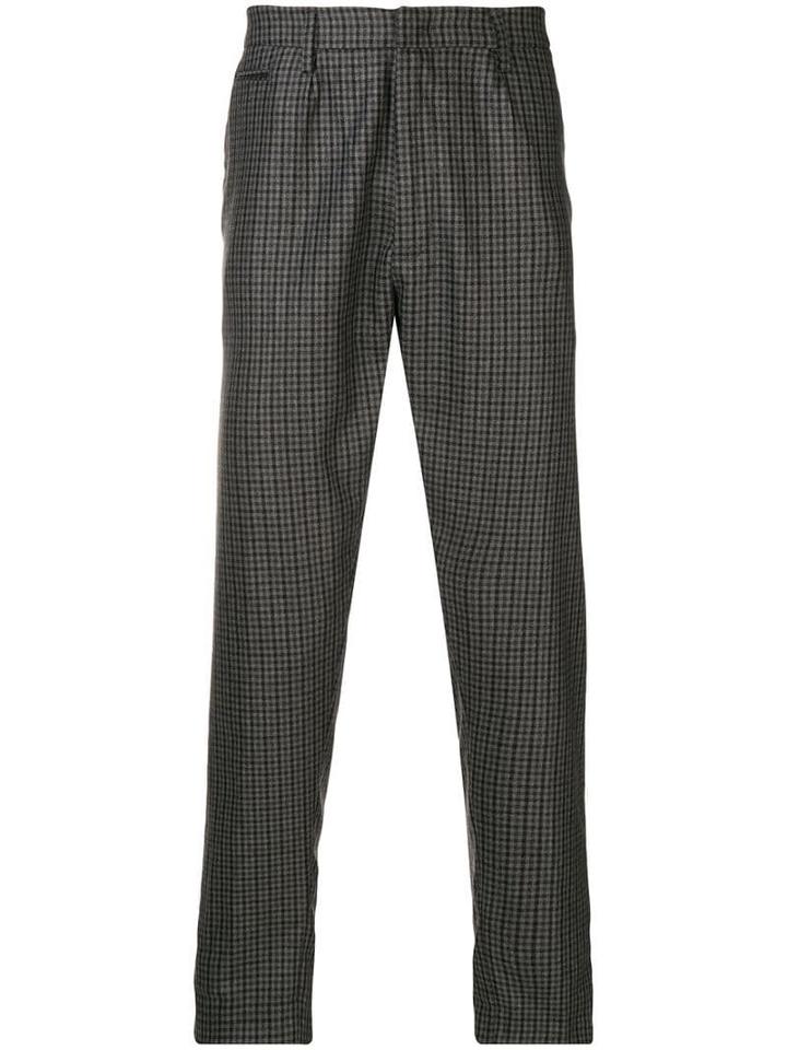 Dondup Check Pattern Chinos - Grey