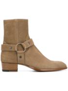 Saint Laurent Classic Wyatt Harness Boots - Nude & Neutrals