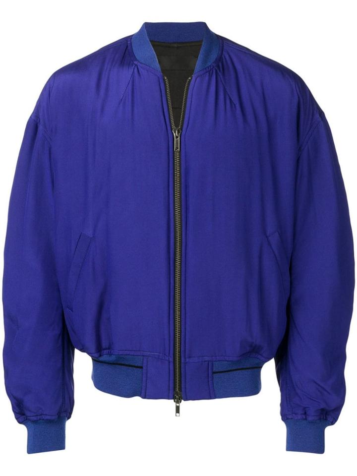 Haider Ackermann Silk Bomber Jacket - Blue