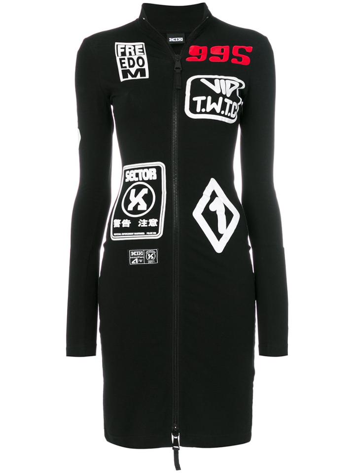 Ktz Patches Bodycon Dress - Black