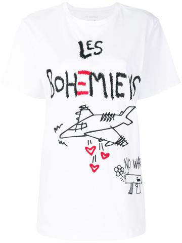 Les Bohemiens Logo Patch T-shirt - White