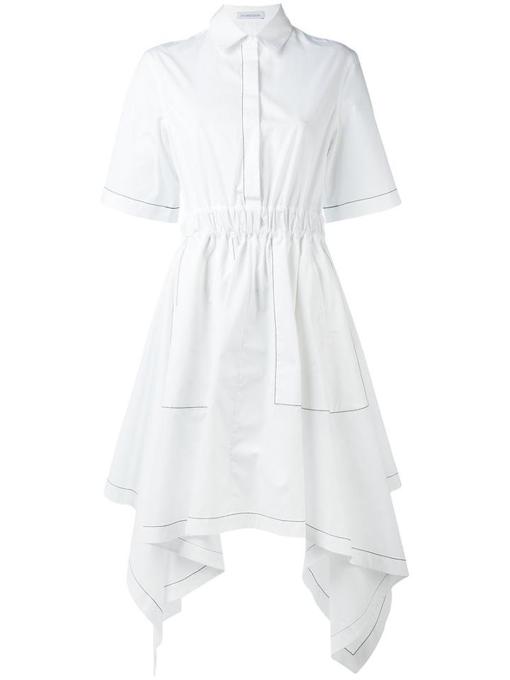 J.w.anderson - Asymmetric Hem Shirt Dress - Women - Cotton - 12, White, Cotton