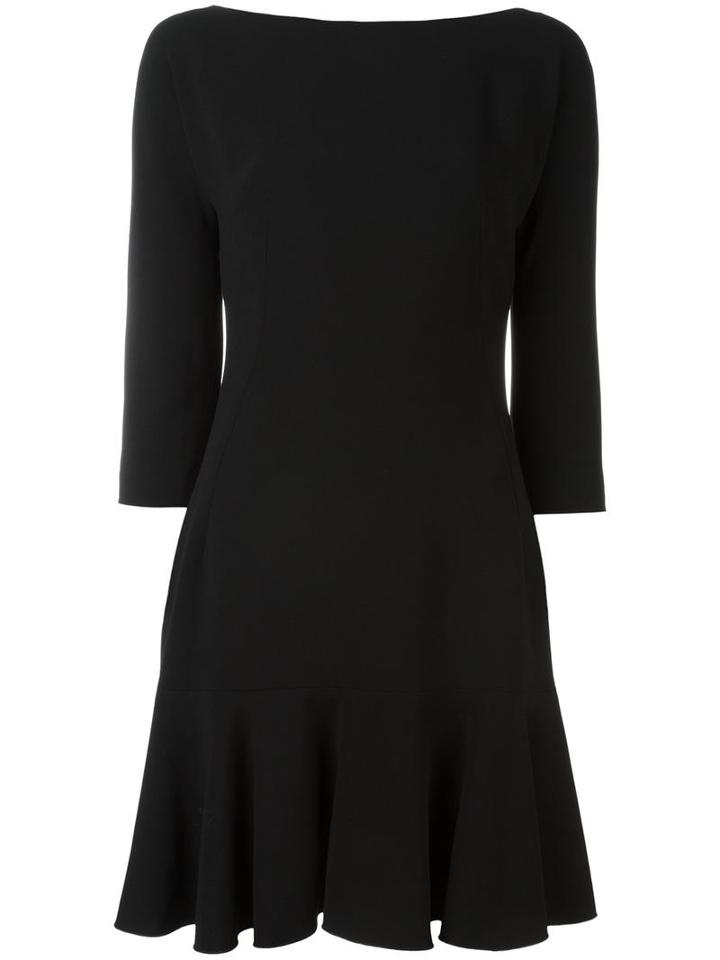 Dolce & Gabbana Peplum Hem Dress, Women's, Size: 42, Black, Viscose/acetate/spandex/elastane/silk